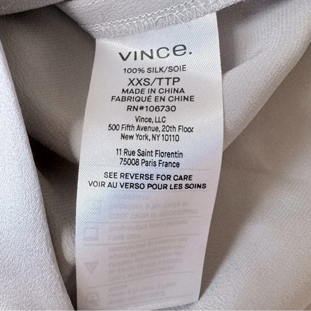 Vince Silk button up shirt gray size XXS - Picture 13 of 16
